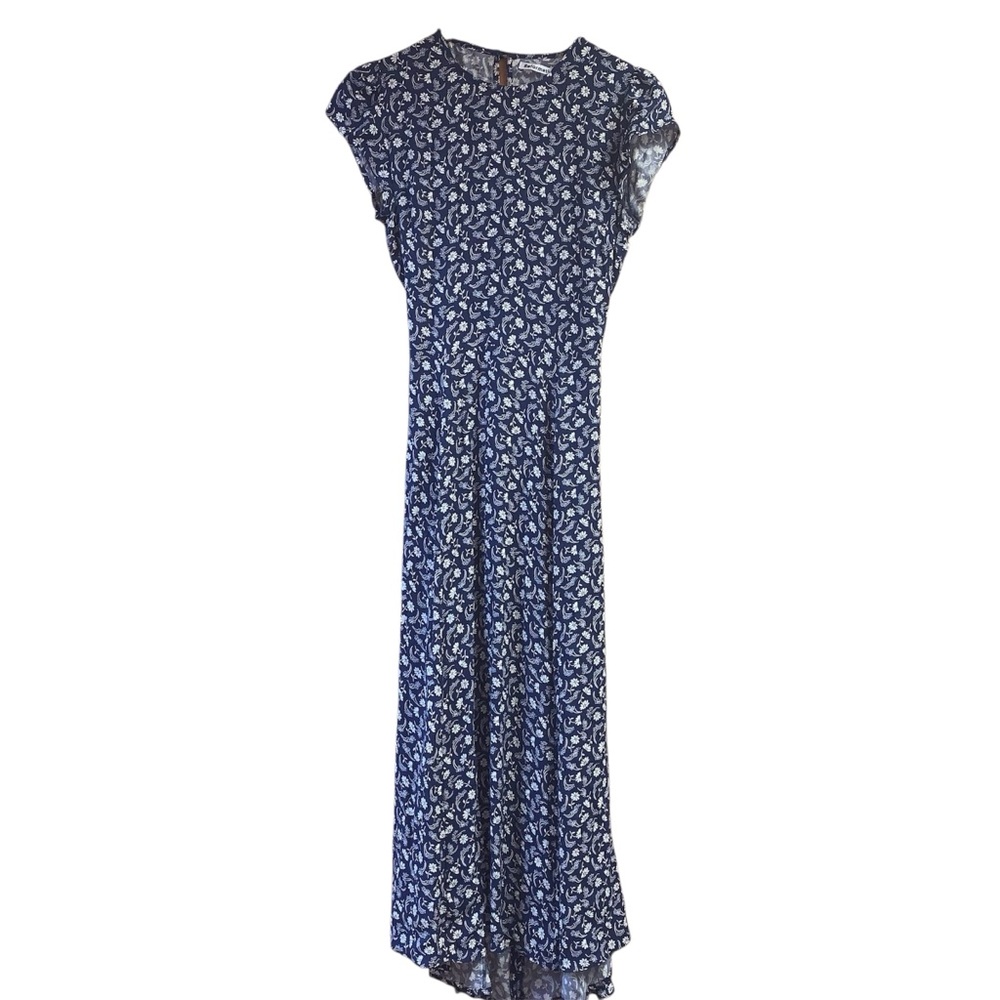 Reformation Navy Floral Maxi Dress